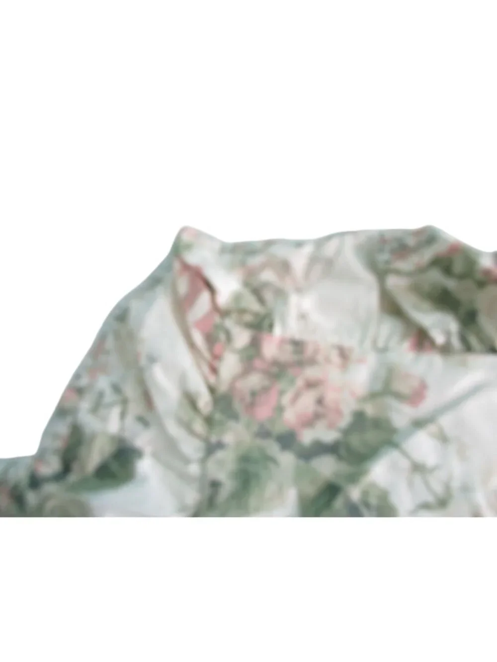 Chintz Floral Ruffled Pillow Sham Standard  Vintage Cottagecore Style Cotton Ble